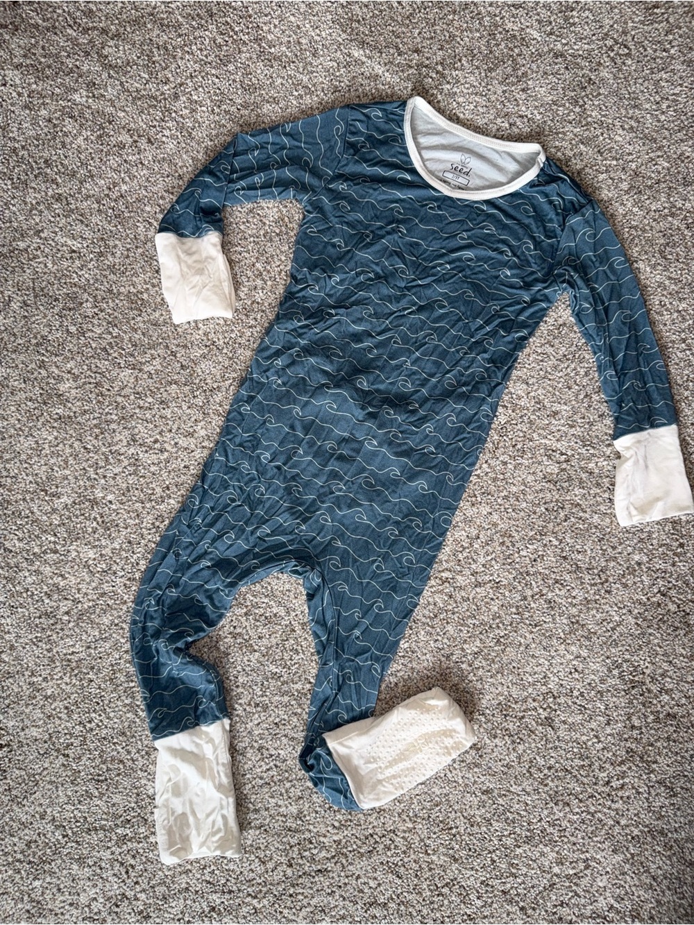 The Simple Seed Swell with White Day to Night Bamboo Romper 2/3T